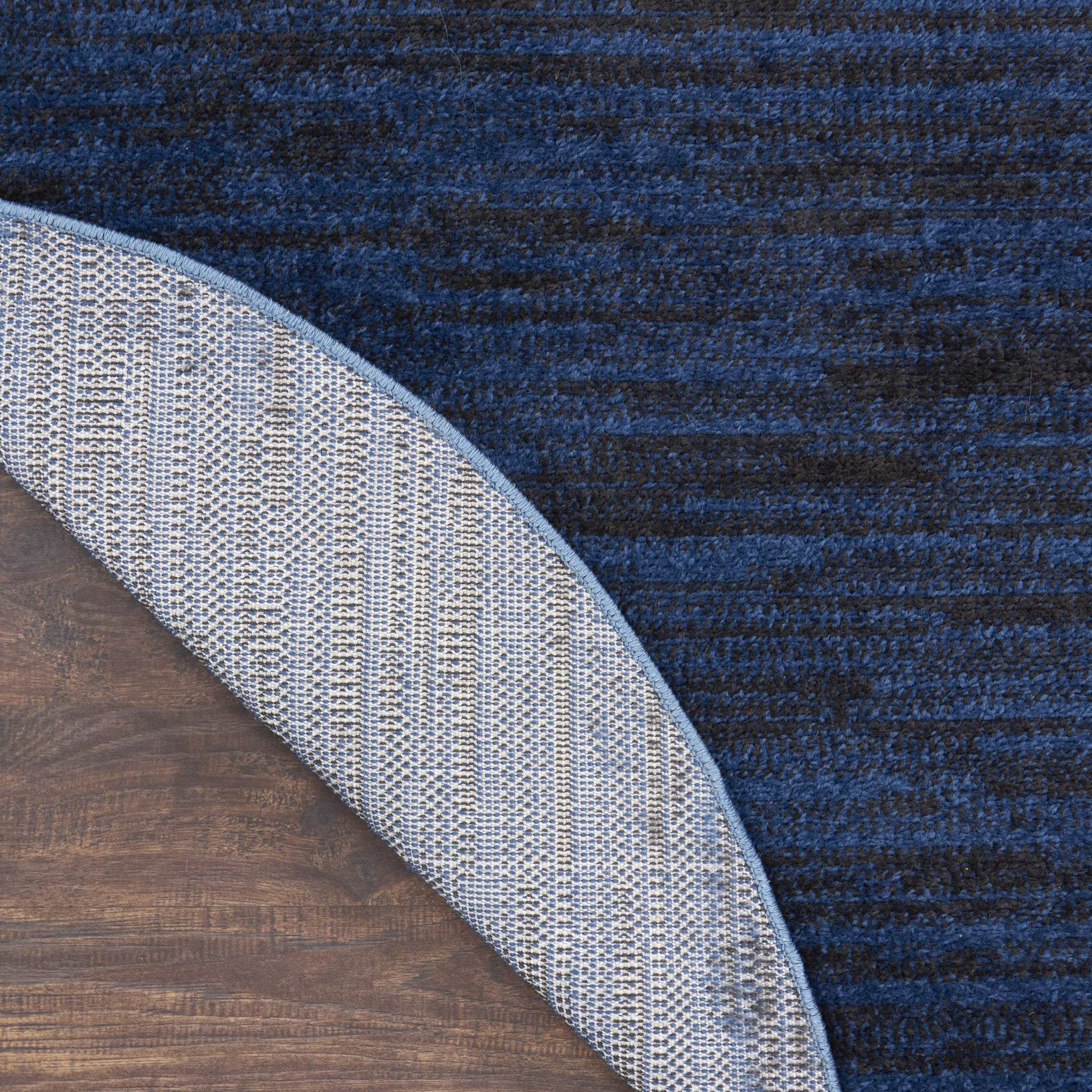 6' X 6' Blue Round Indoor Outdoor Area Rug - GreatEagleInc