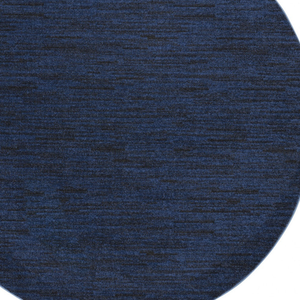 6' X 6' Blue Round Indoor Outdoor Area Rug - GreatEagleInc