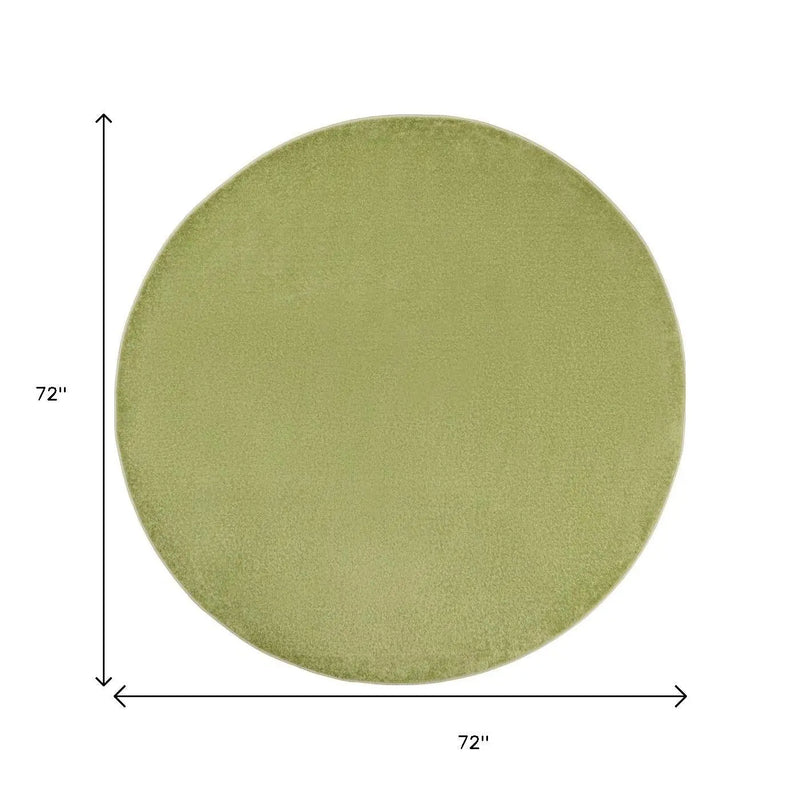 6' X 6' Green Round Indoor Outdoor Area Rug - GreatEagleInc