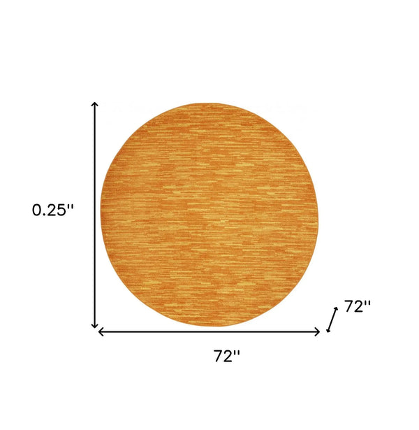 6' X 6' Orange Round Indoor Outdoor Area Rug - GreatEagleInc