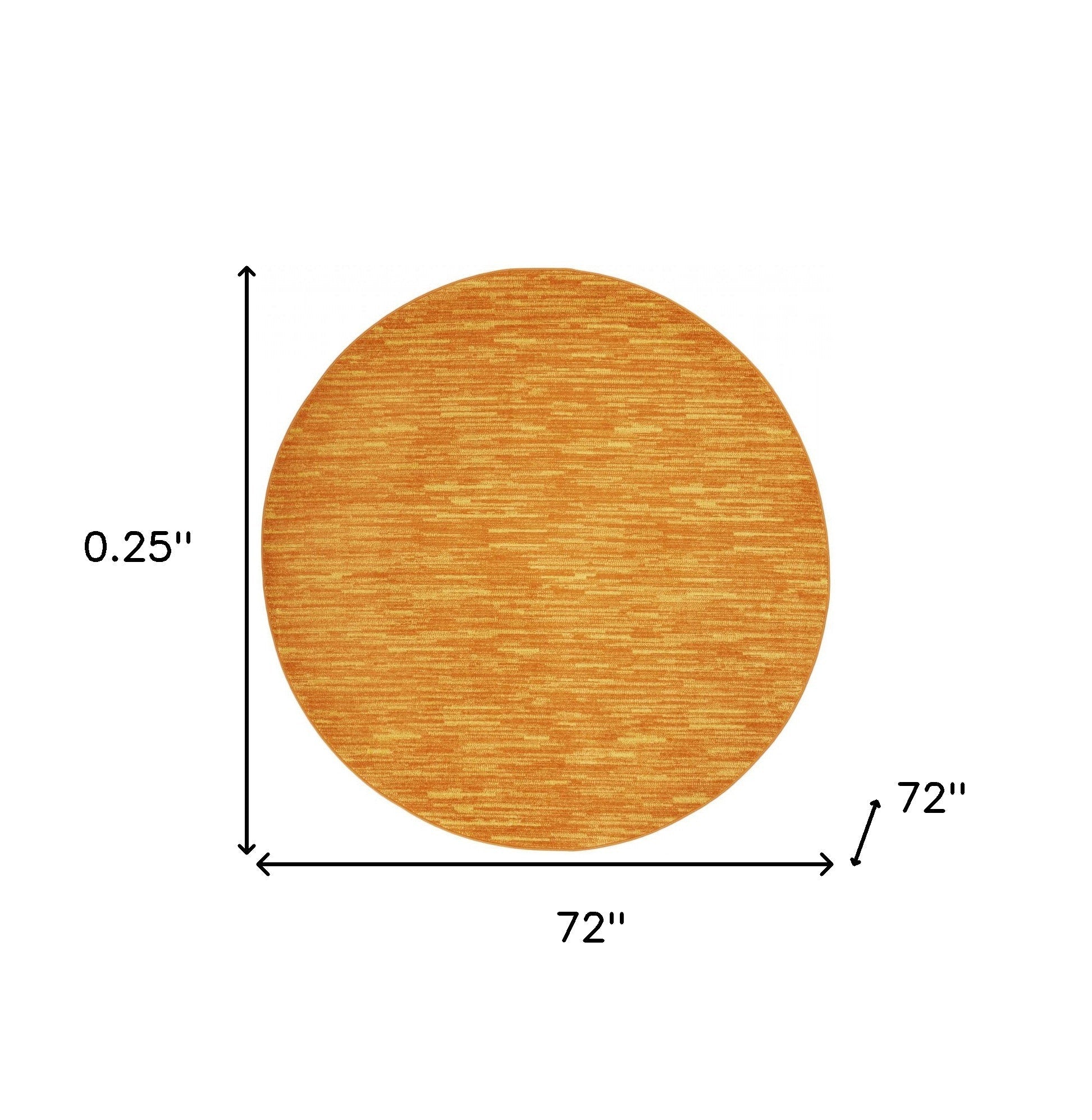 6' X 6' Orange Round Indoor Outdoor Area Rug - GreatEagleInc