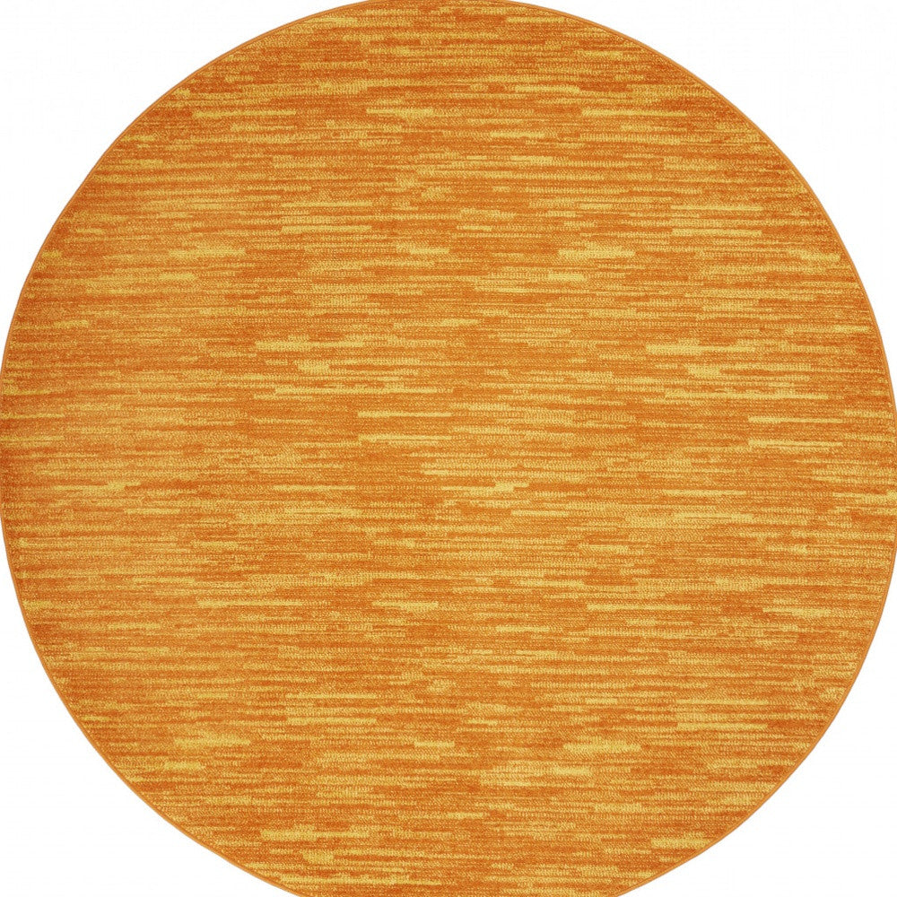 6' X 6' Orange Round Indoor Outdoor Area Rug - GreatEagleInc