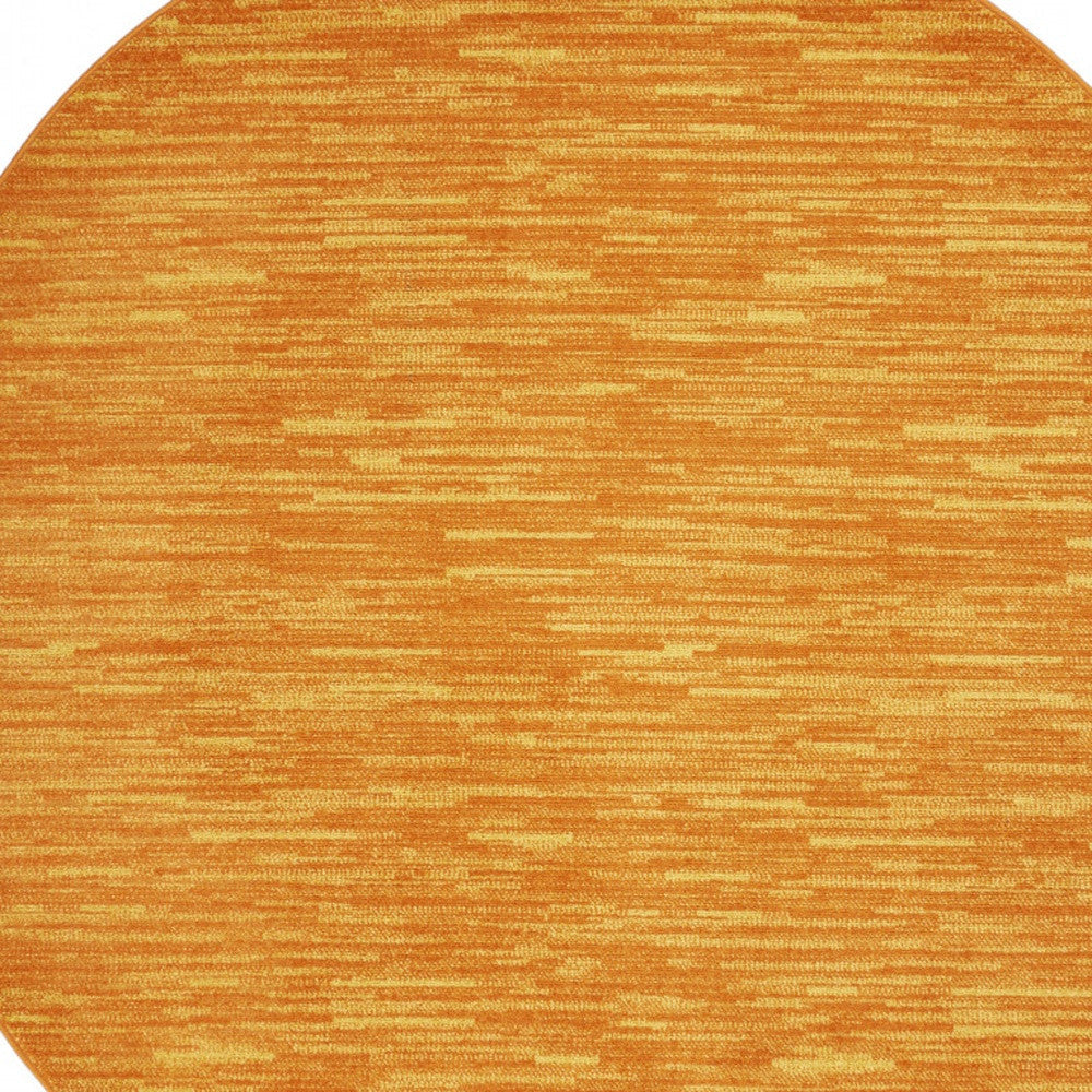 6' X 6' Orange Round Indoor Outdoor Area Rug - GreatEagleInc