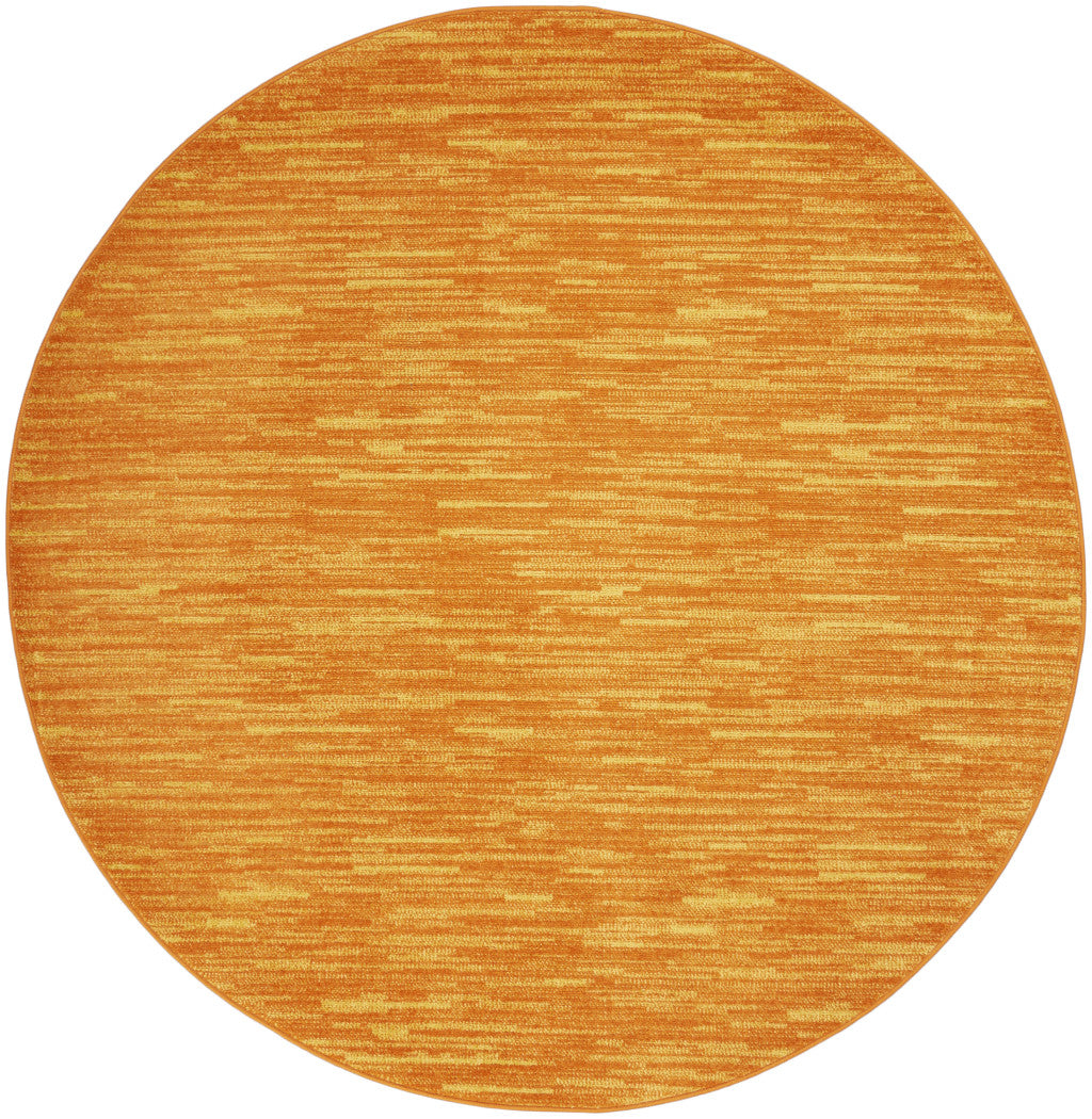 6' X 6' Orange Round Indoor Outdoor Area Rug - GreatEagleInc