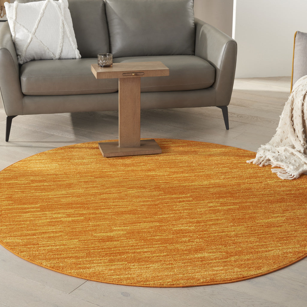 6' X 6' Orange Round Indoor Outdoor Area Rug - GreatEagleInc