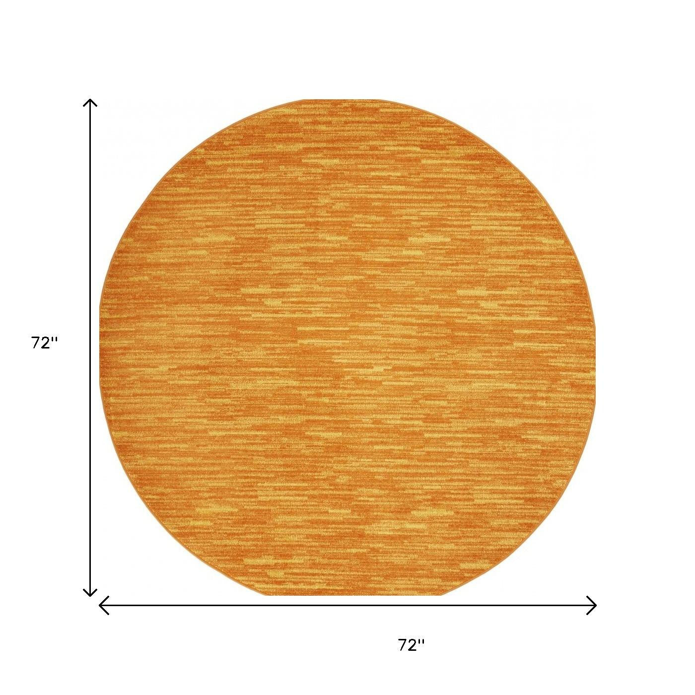 6' X 6' Orange Round Indoor Outdoor Area Rug - GreatEagleInc