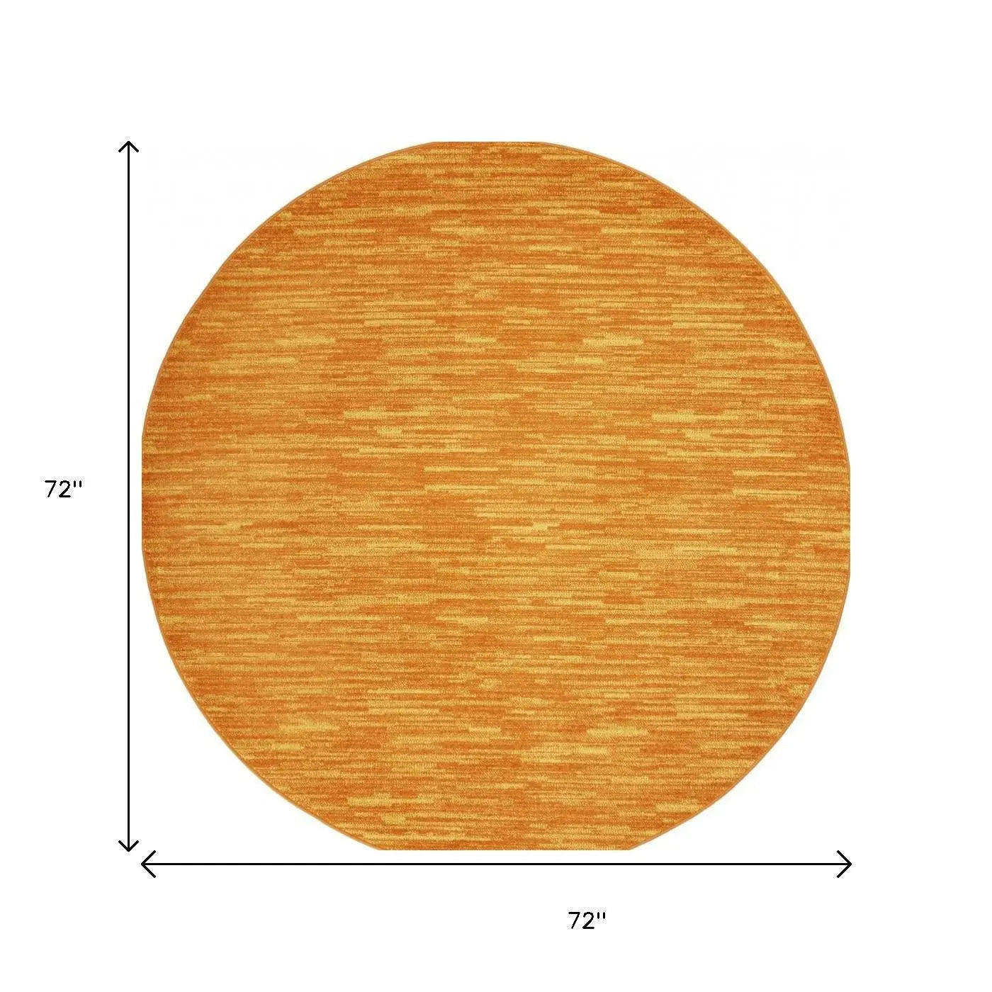 6' X 6' Orange Round Indoor Outdoor Area Rug - GreatEagleInc