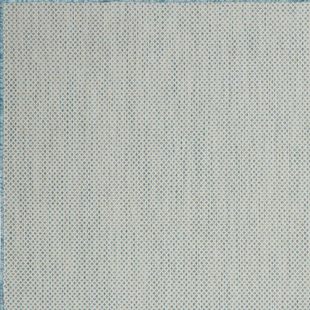 6' X 9' Aqua Geometric Power Loom Area Rug Homeroots Outdoor