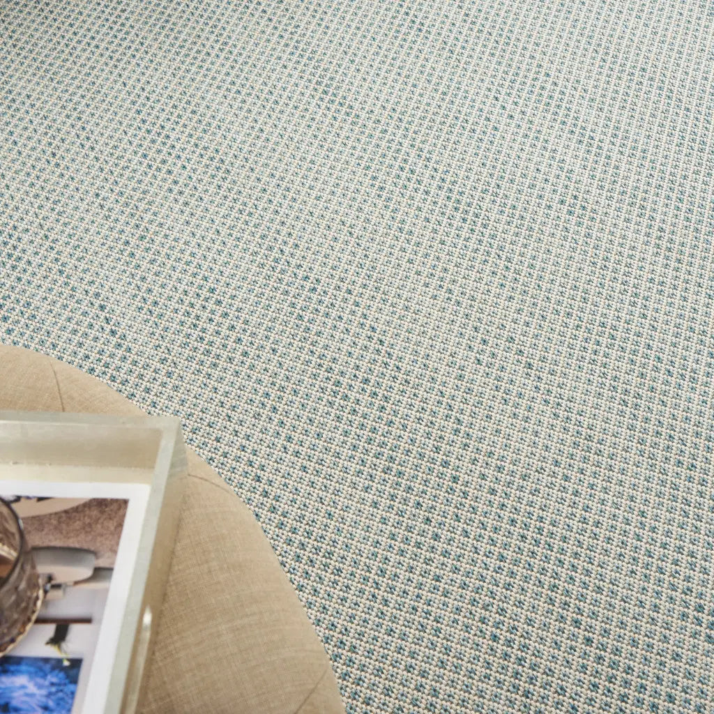 6' X 9' Aqua Geometric Power Loom Area Rug Homeroots Outdoor
