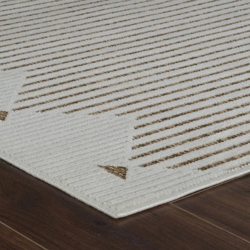 6' X 9' Beige And Brown Geometric Distressed Indoor Outdoor Area Rug Homeroots Outdoor