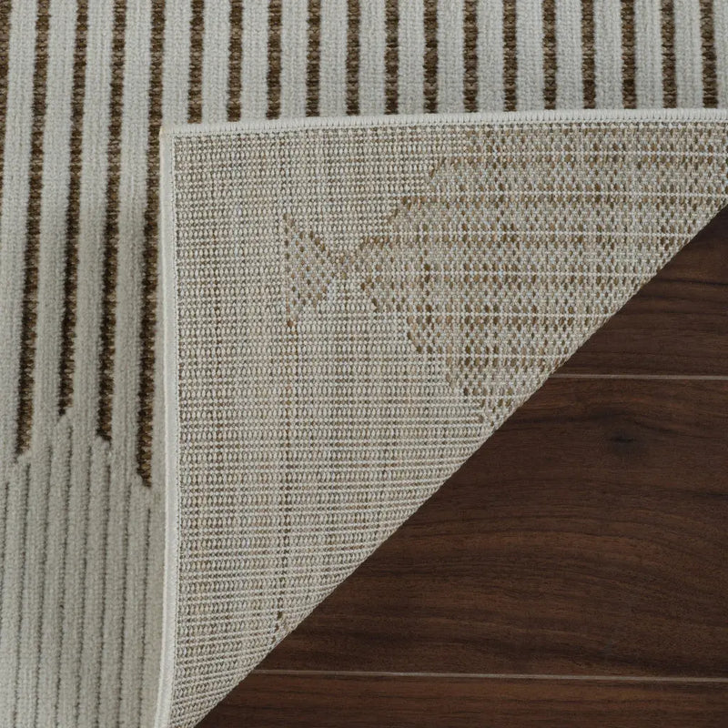 6' X 9' Beige And Brown Geometric Distressed Indoor Outdoor Area Rug Homeroots Outdoor