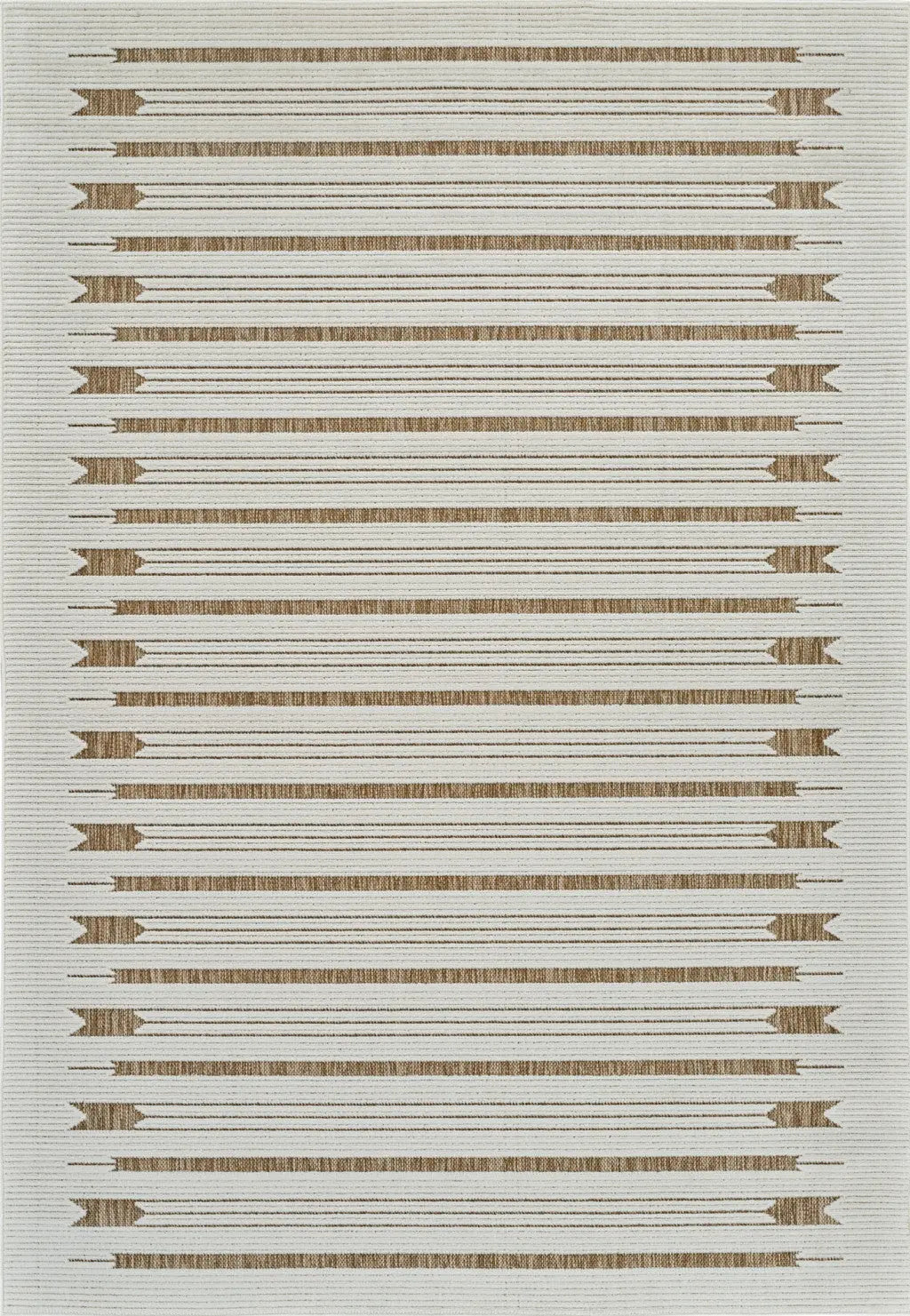 6' X 9' Beige And Brown Geometric Distressed Indoor Outdoor Area Rug Homeroots Outdoor