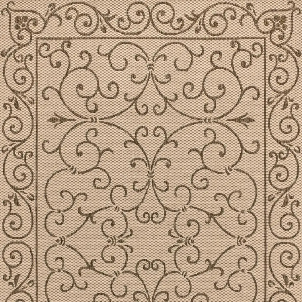 6' X 9' Beige And Brown Medallion Indoor Outdoor Area Rug Homeroots Outdoor