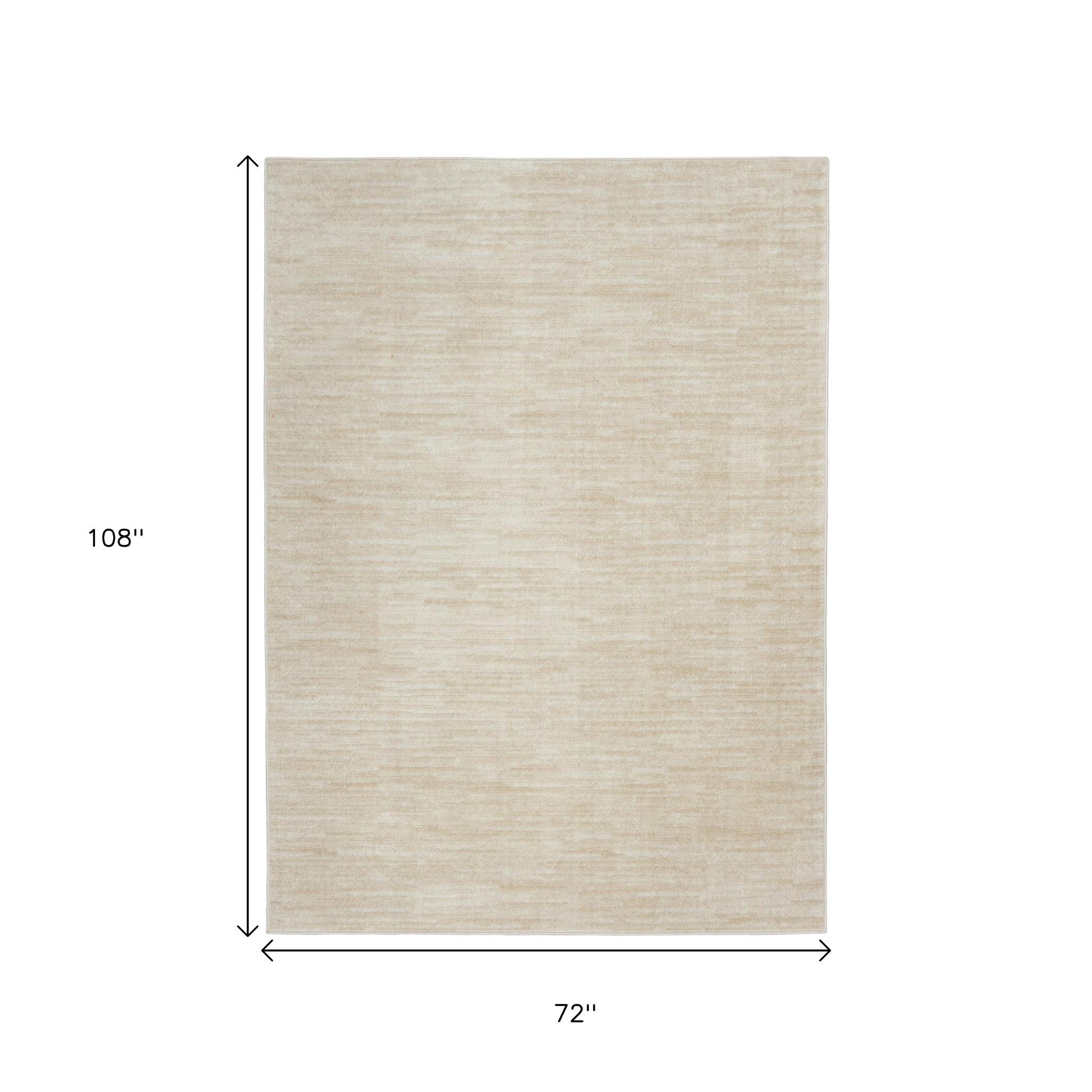 6' X 9' Beige And Ivory Indoor Outdoor Area Rug - GreatEagleInc