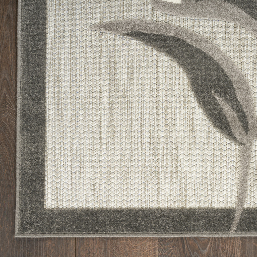 6' X 9' Beige Floral Stain Resistant Non Skid Area Rug Homeroots Outdoor