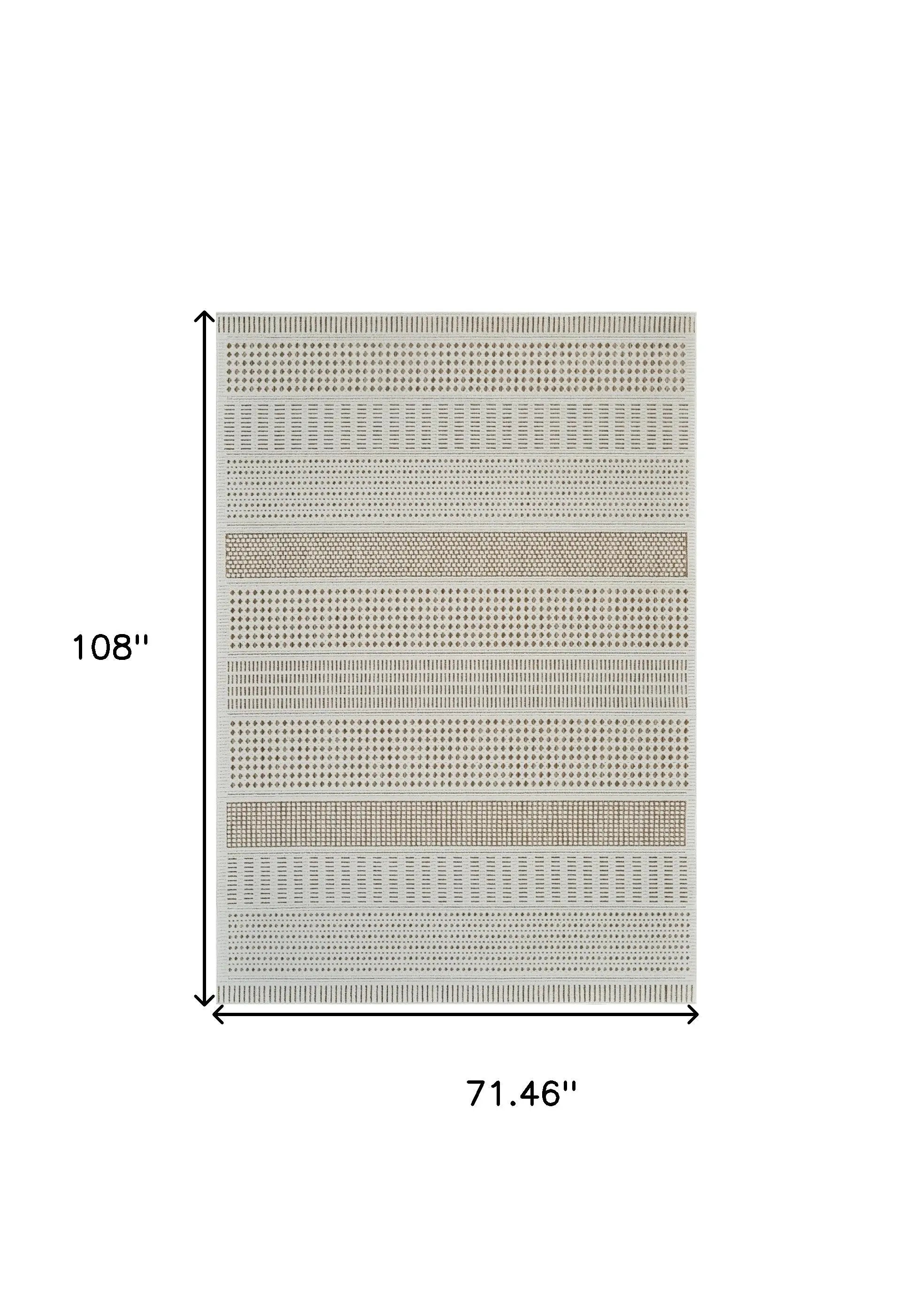 6' X 9' Beige and Brown Geometric Distressed Indoor Outdoor Area Rug Homeroots Outdoor