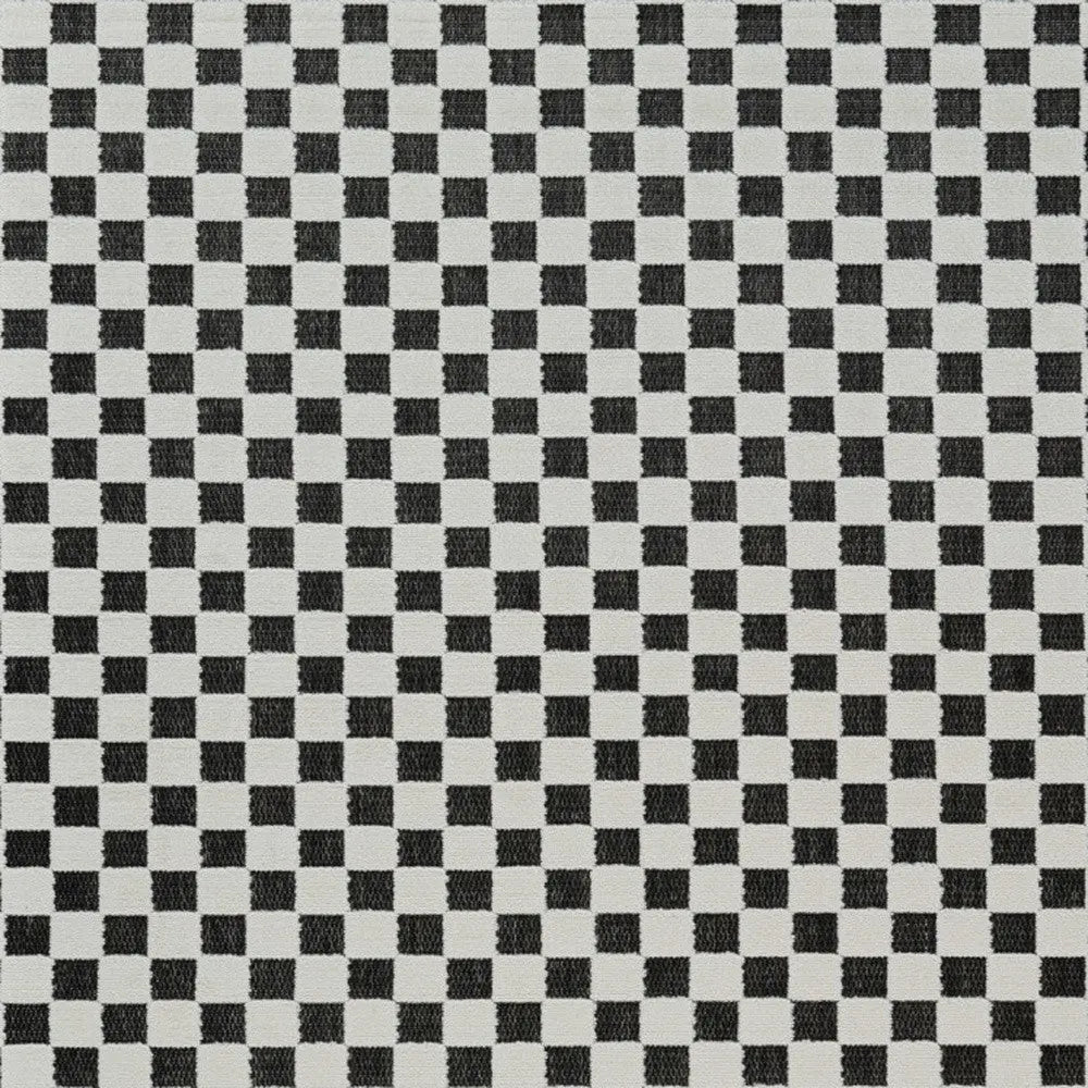 6' X 9' Black and White Geometric Distressed Indoor Outdoor Area Rug Homeroots Outdoor