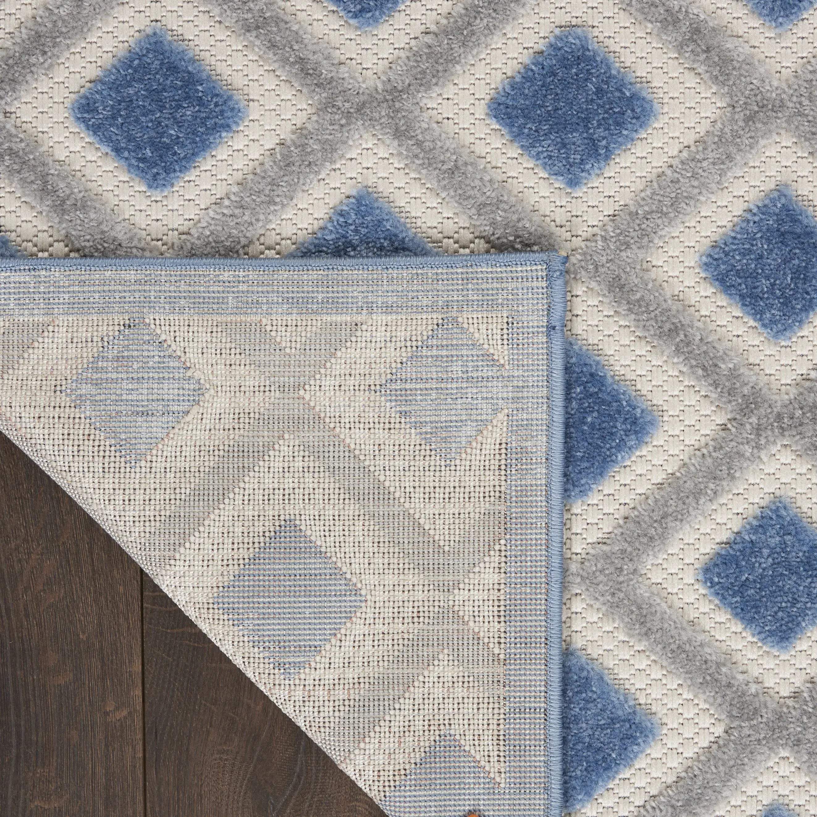 6' X 9' Blue And Gray Geometric Indoor Outdoor Area Rug Homeroots Outdoor