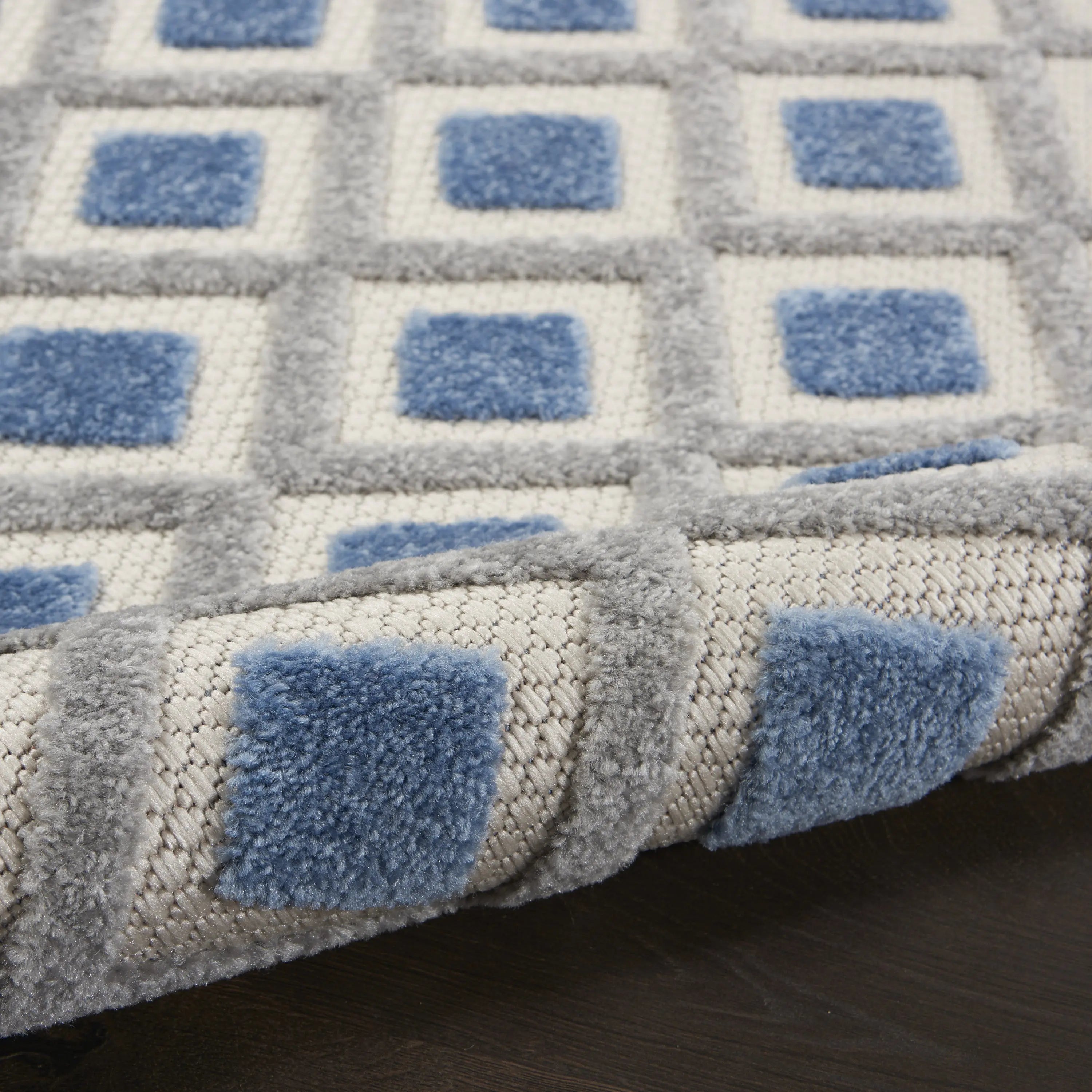 6' X 9' Blue And Gray Geometric Indoor Outdoor Area Rug Homeroots Outdoor