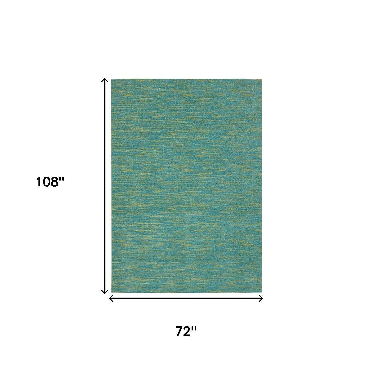 6' X 9' Blue And Green Indoor Outdoor Area Rug - GreatEagleInc