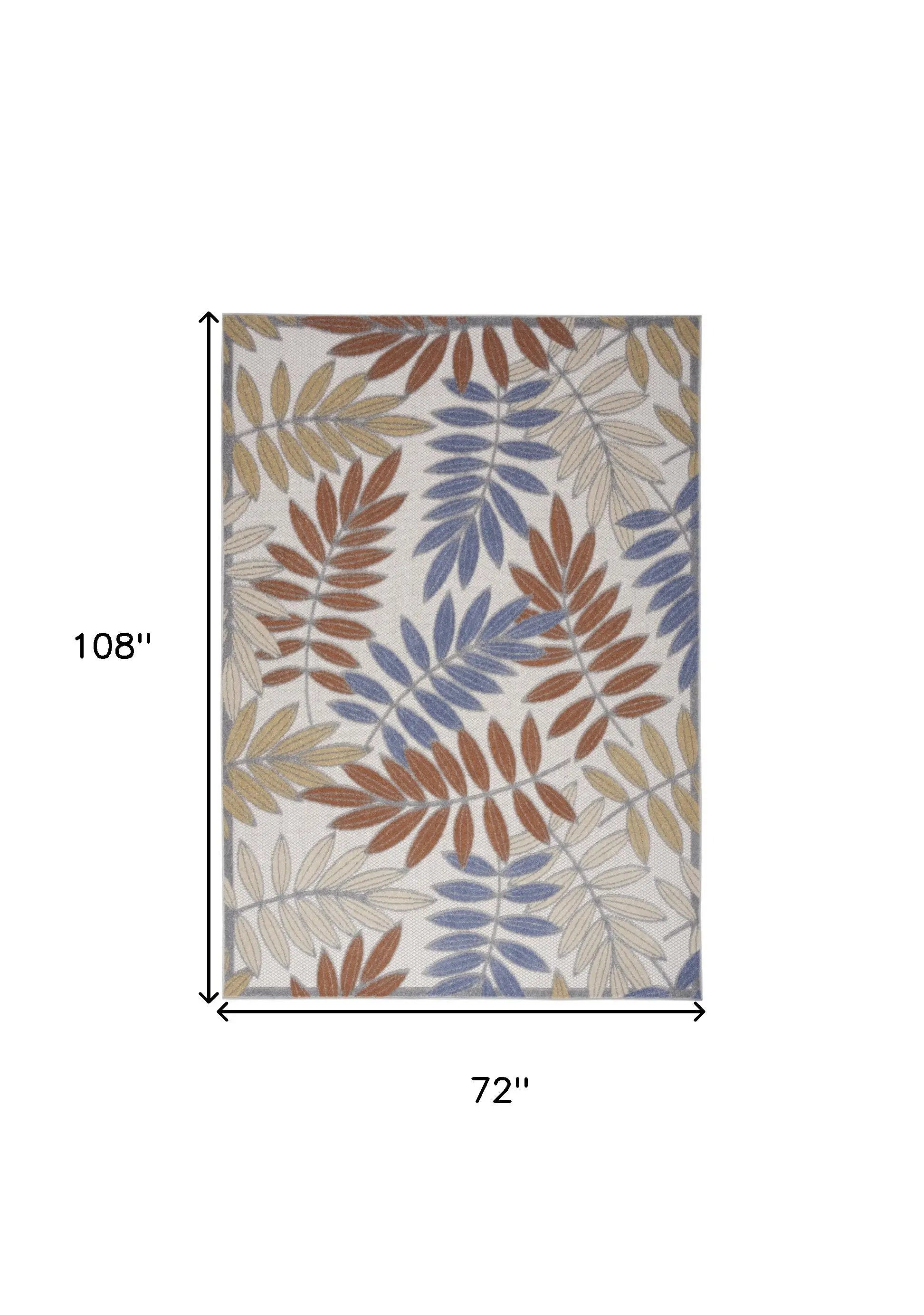 6' X 9' Blue Indoor Outdoor Area Rug Homeroots Outdoor