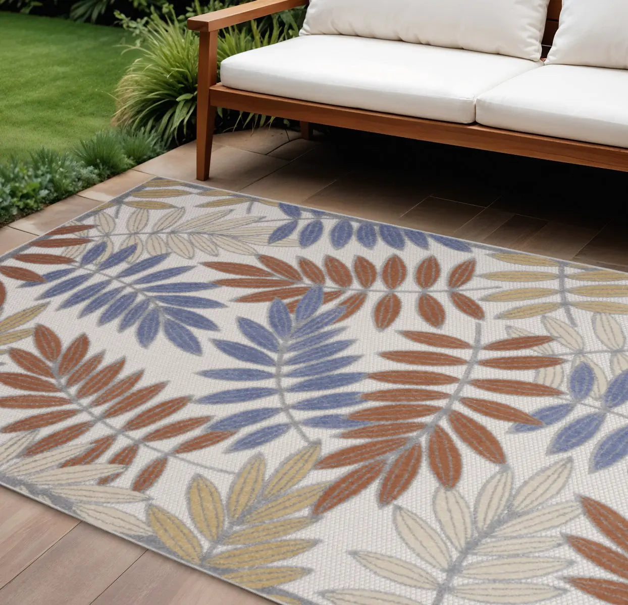 6' X 9' Blue Indoor Outdoor Area Rug Homeroots Outdoor