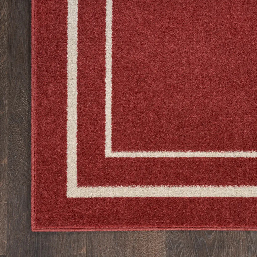 6' X 9' Brick Red And Ivory Indoor Outdoor Area Rug Homeroots Outdoor