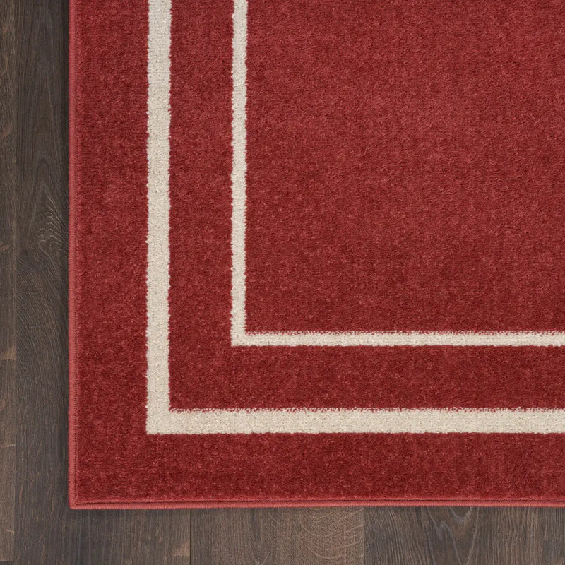 6' X 9' Brick Red And Ivory Indoor Outdoor Area Rug Homeroots Outdoor