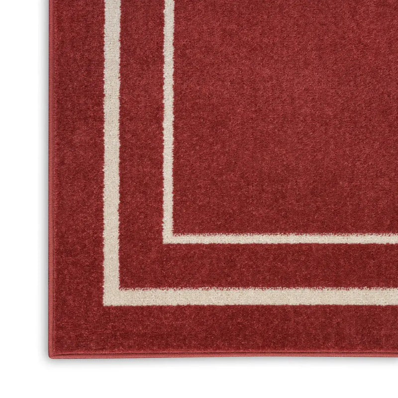6' X 9' Brick Red And Ivory Indoor Outdoor Area Rug Homeroots Outdoor