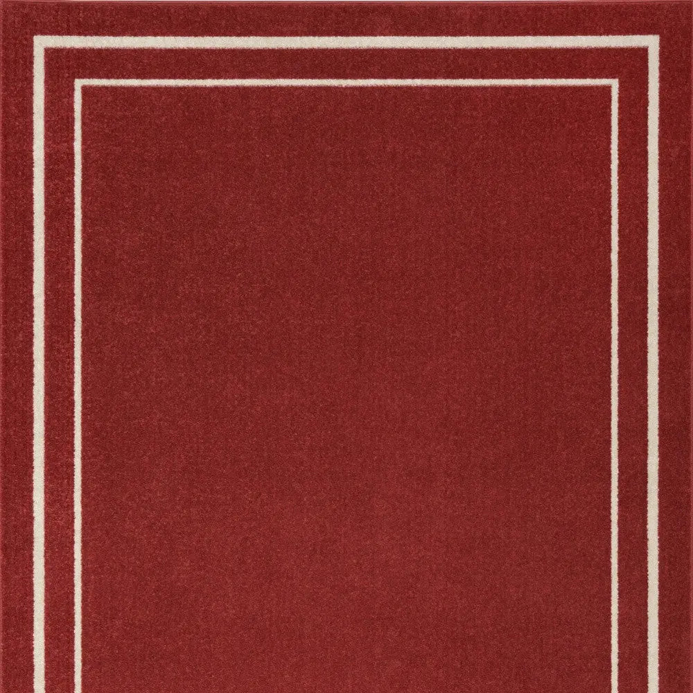 6' X 9' Brick Red And Ivory Indoor Outdoor Area Rug Homeroots Outdoor