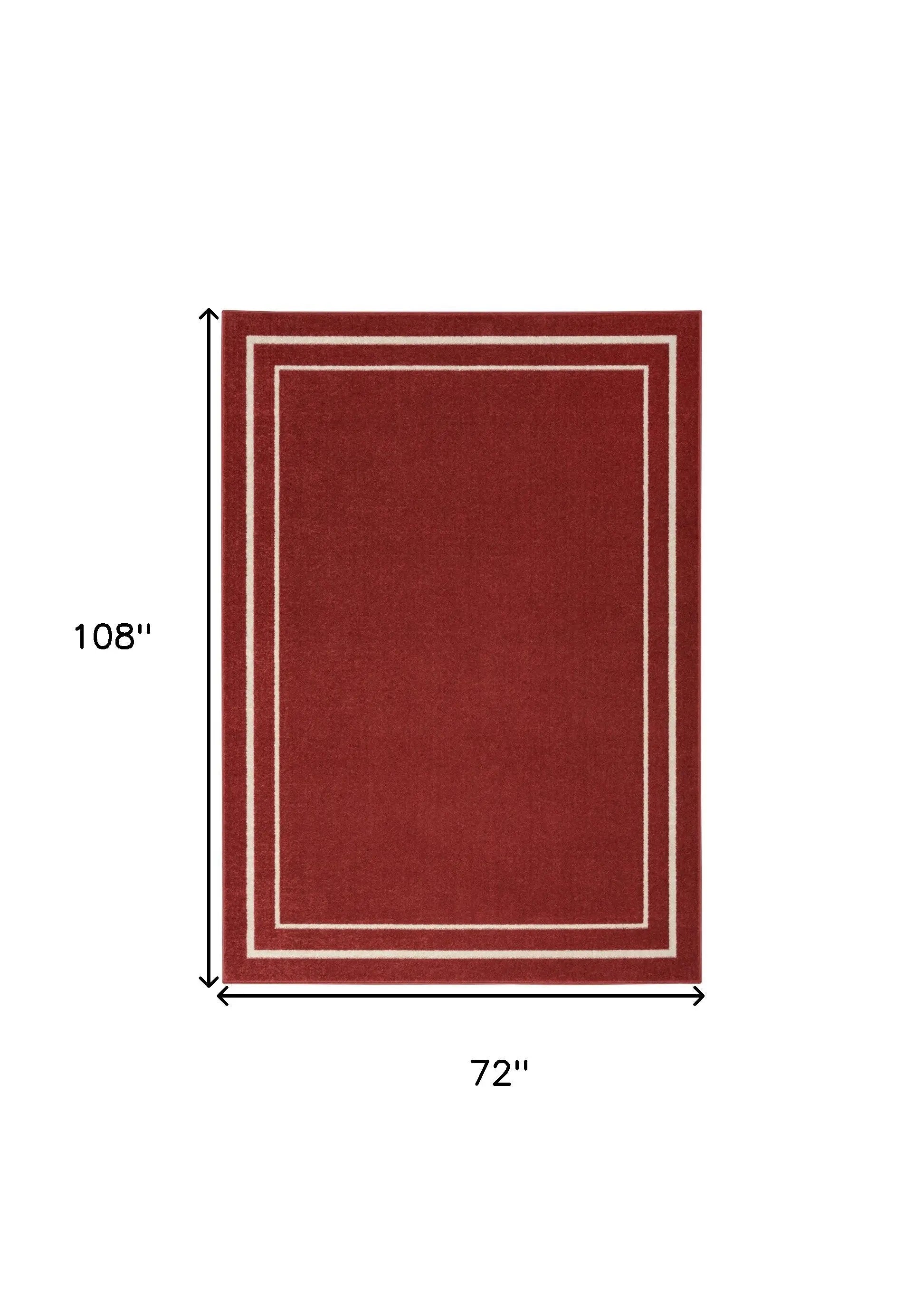6' X 9' Brick Red And Ivory Indoor Outdoor Area Rug Homeroots Outdoor