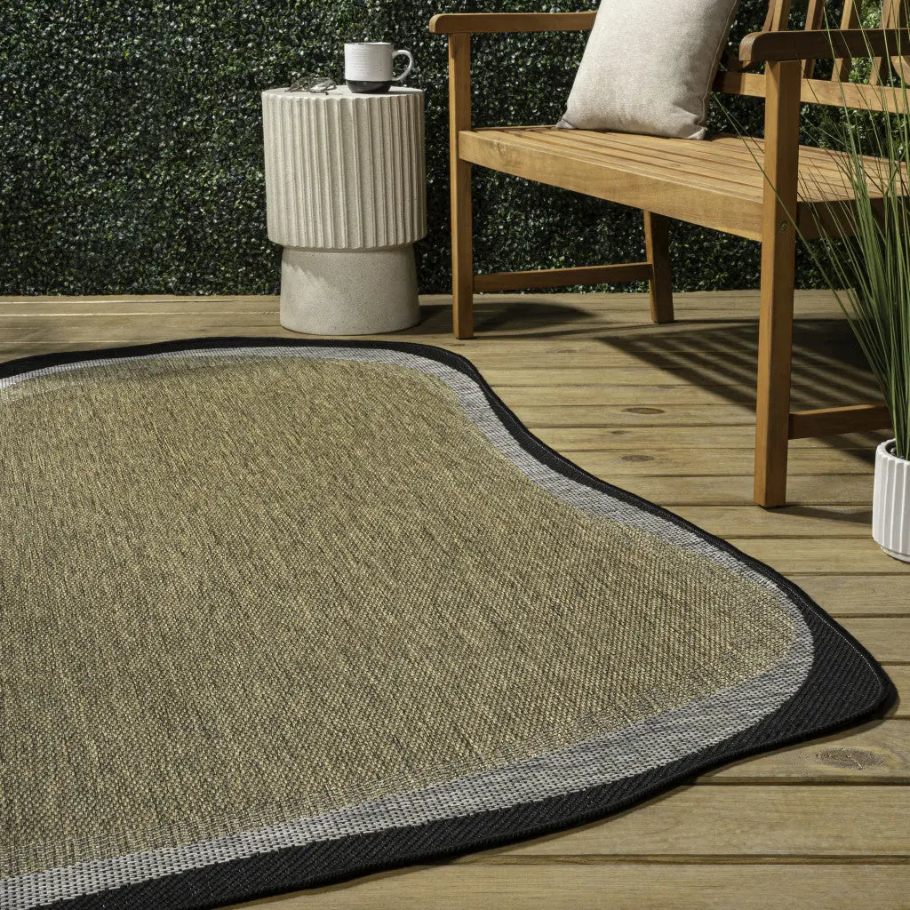 6' X 9' Brown And Black Abstract Indoor Outdoor Area Rug Homeroots Outdoor
