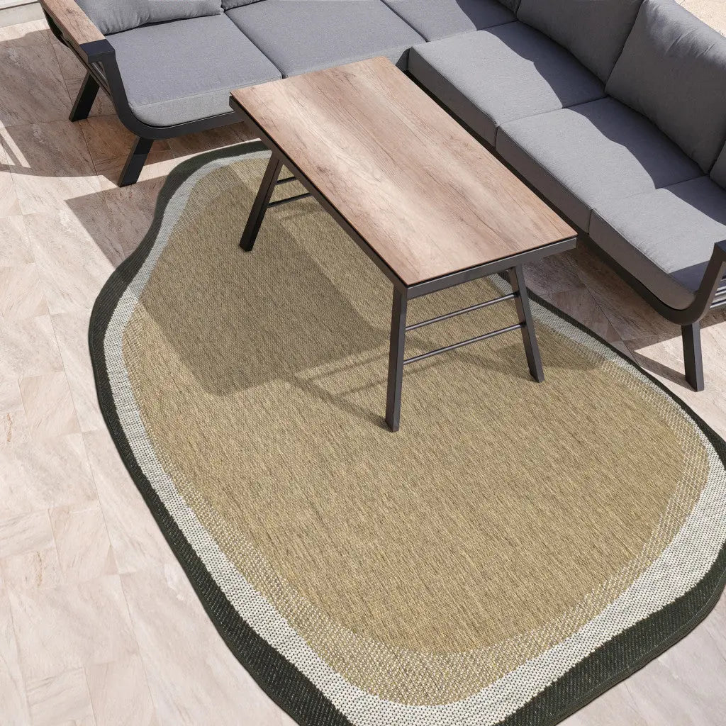 6' X 9' Brown And Black Abstract Indoor Outdoor Area Rug Homeroots Outdoor