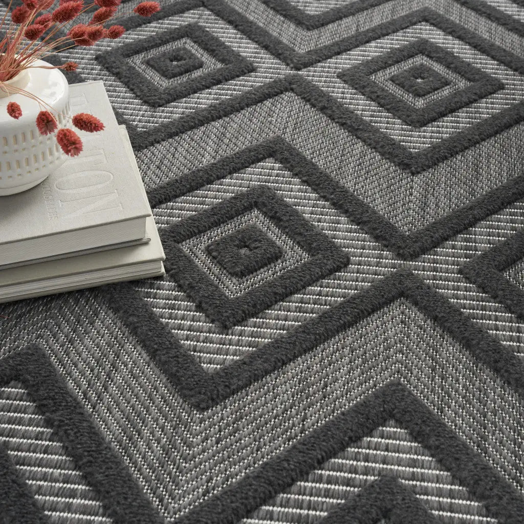 6' X 9' Charcoal Indoor Outdoor Area Rug - GreatEagleInc