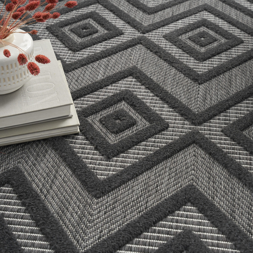 6' X 9' Charcoal Indoor Outdoor Area Rug - GreatEagleInc