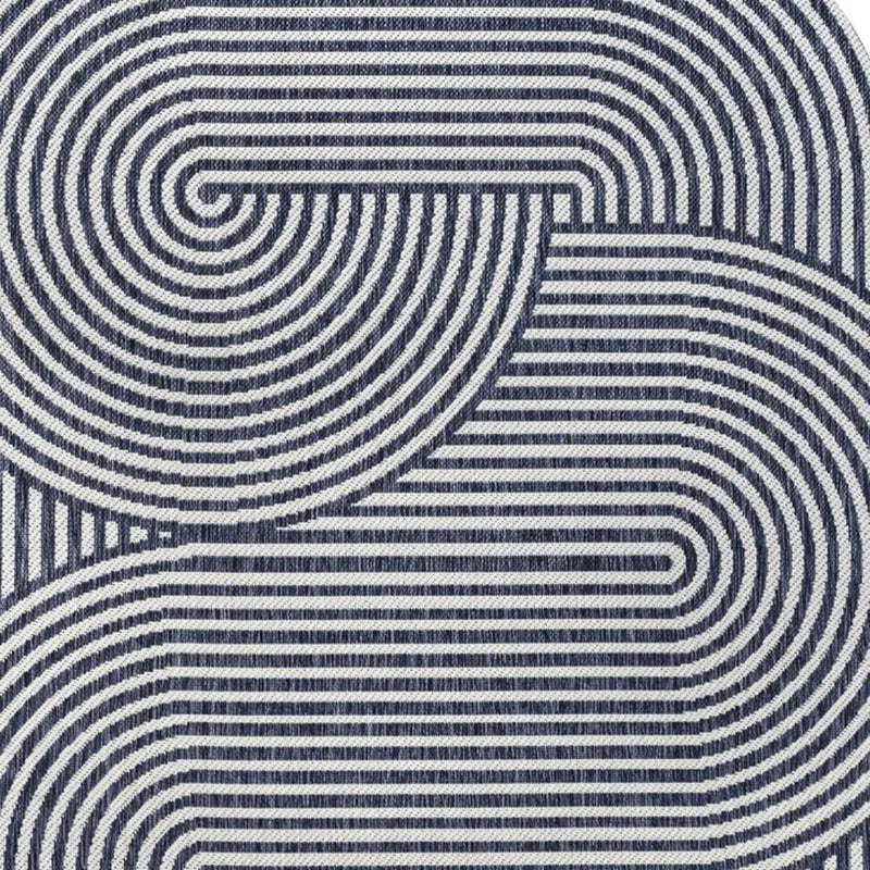 6' X 9' Cream And Navy Blue Abstract Indoor Outdoor Area Rug Homeroots Outdoor