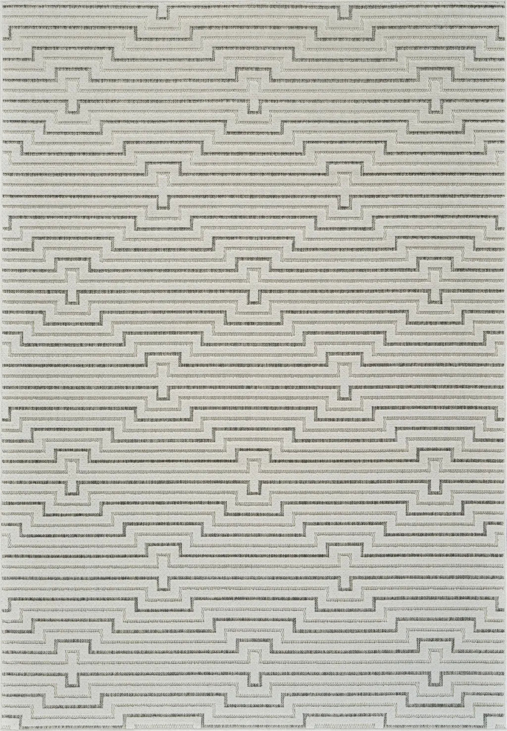 6' X 9' Cream and Beige Geometric Distressed Indoor Outdoor Area Rug Homeroots Outdoor