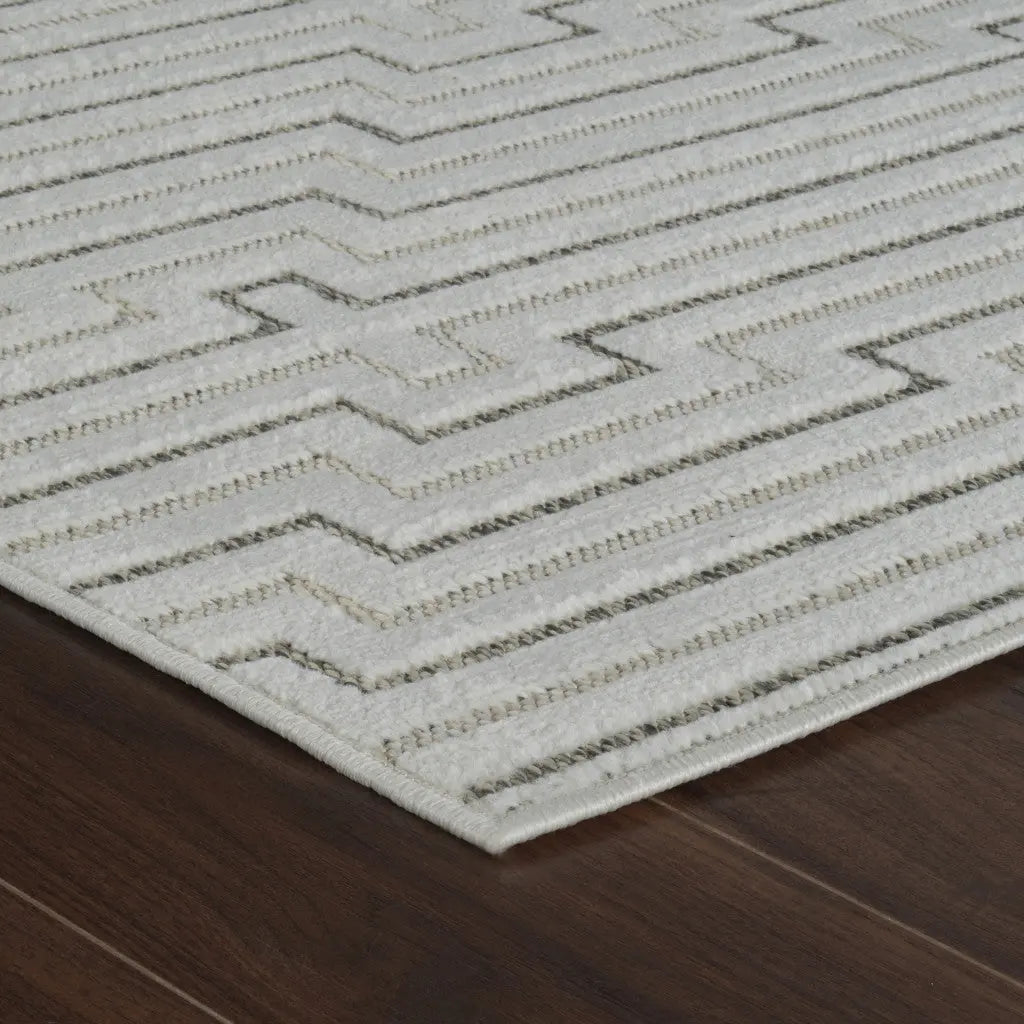 6' X 9' Cream and Beige Geometric Distressed Indoor Outdoor Area Rug Homeroots Outdoor