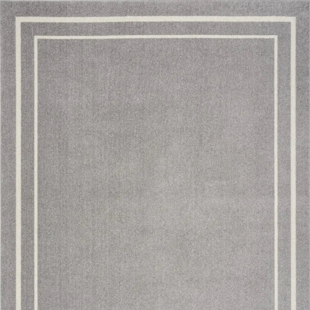 6' X 9' Gray And Ivory Indoor Outdoor Area Rug Homeroots Outdoor