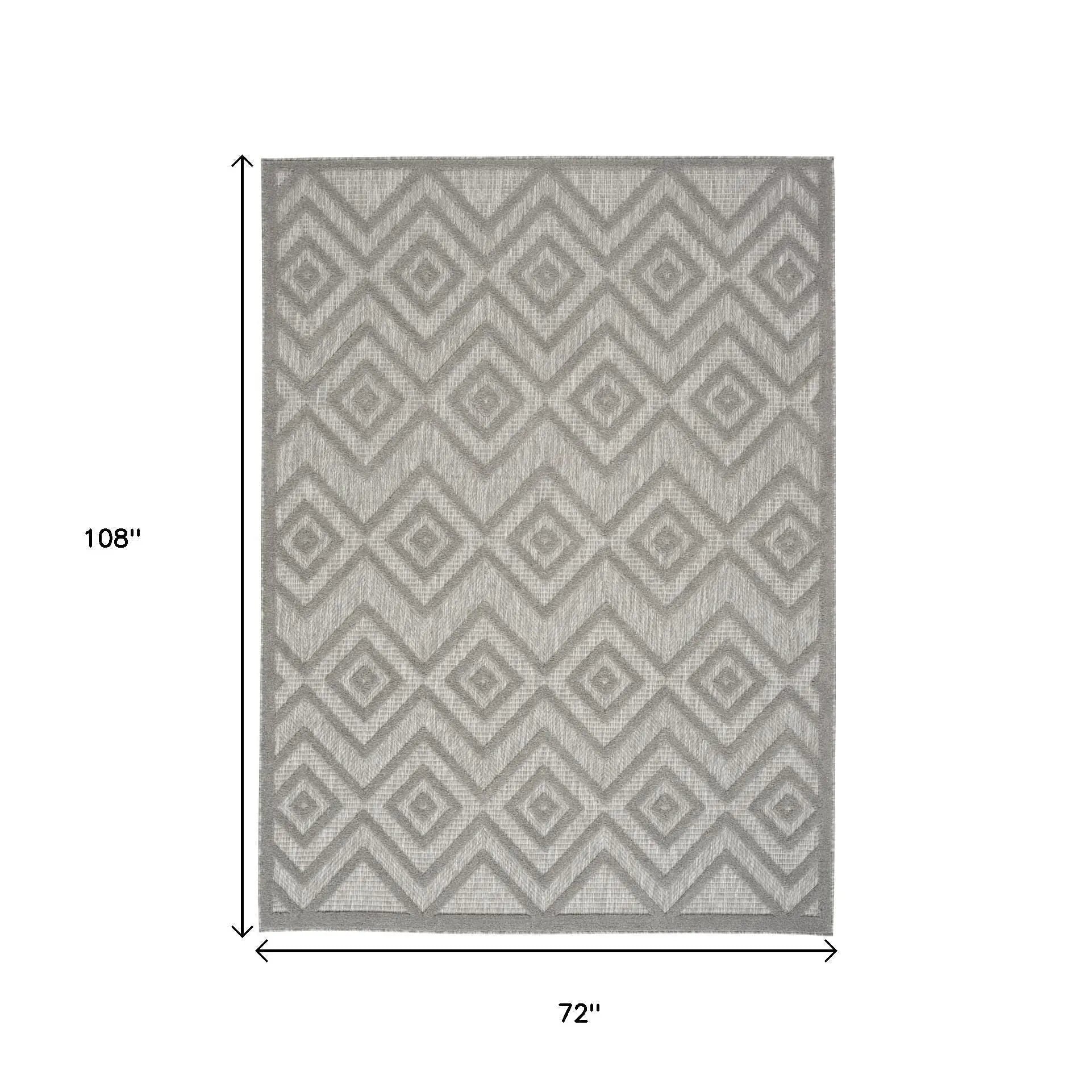 6' X 9' Gray Indoor Outdoor Area Rug - GreatEagleInc