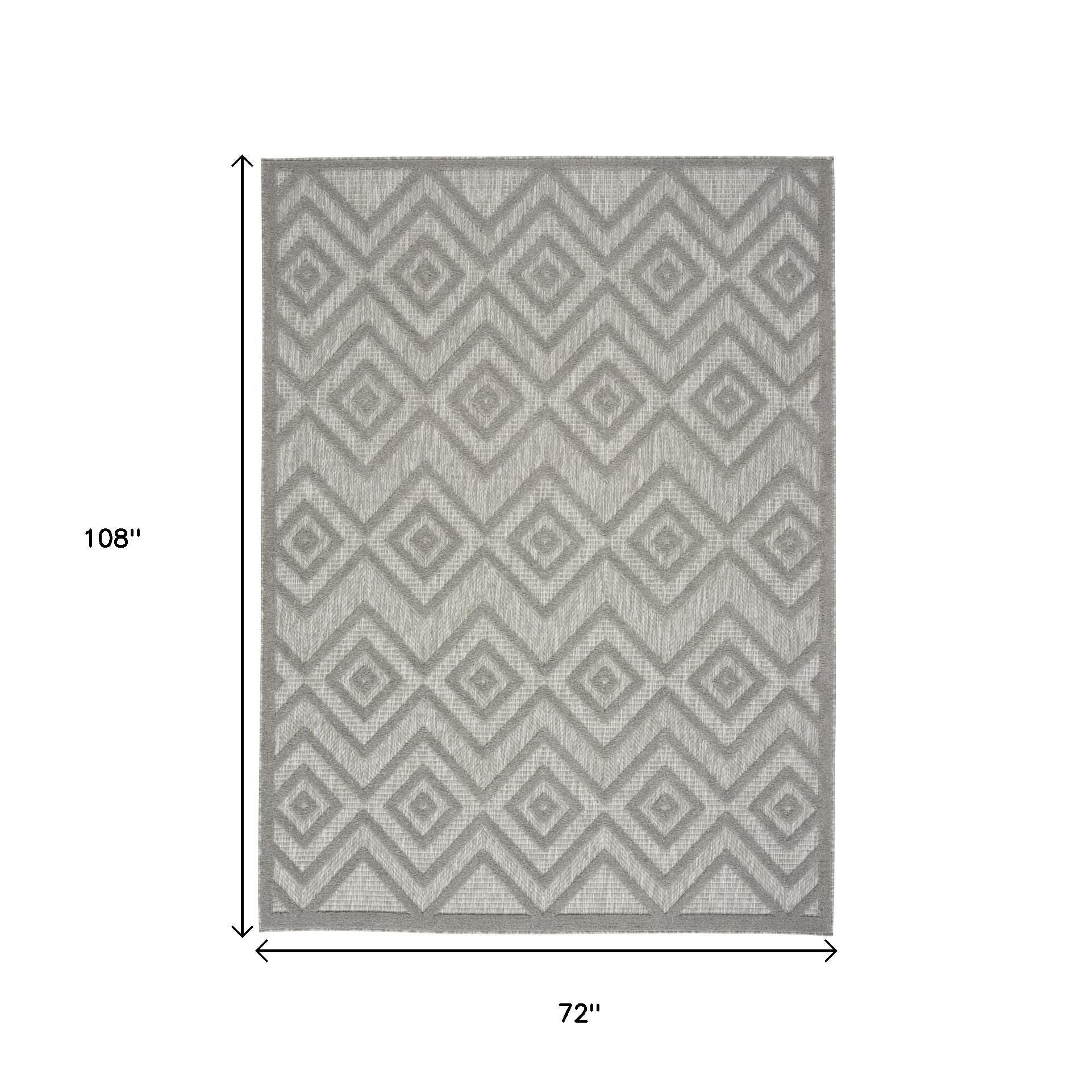 6' X 9' Gray Indoor Outdoor Area Rug - GreatEagleInc
