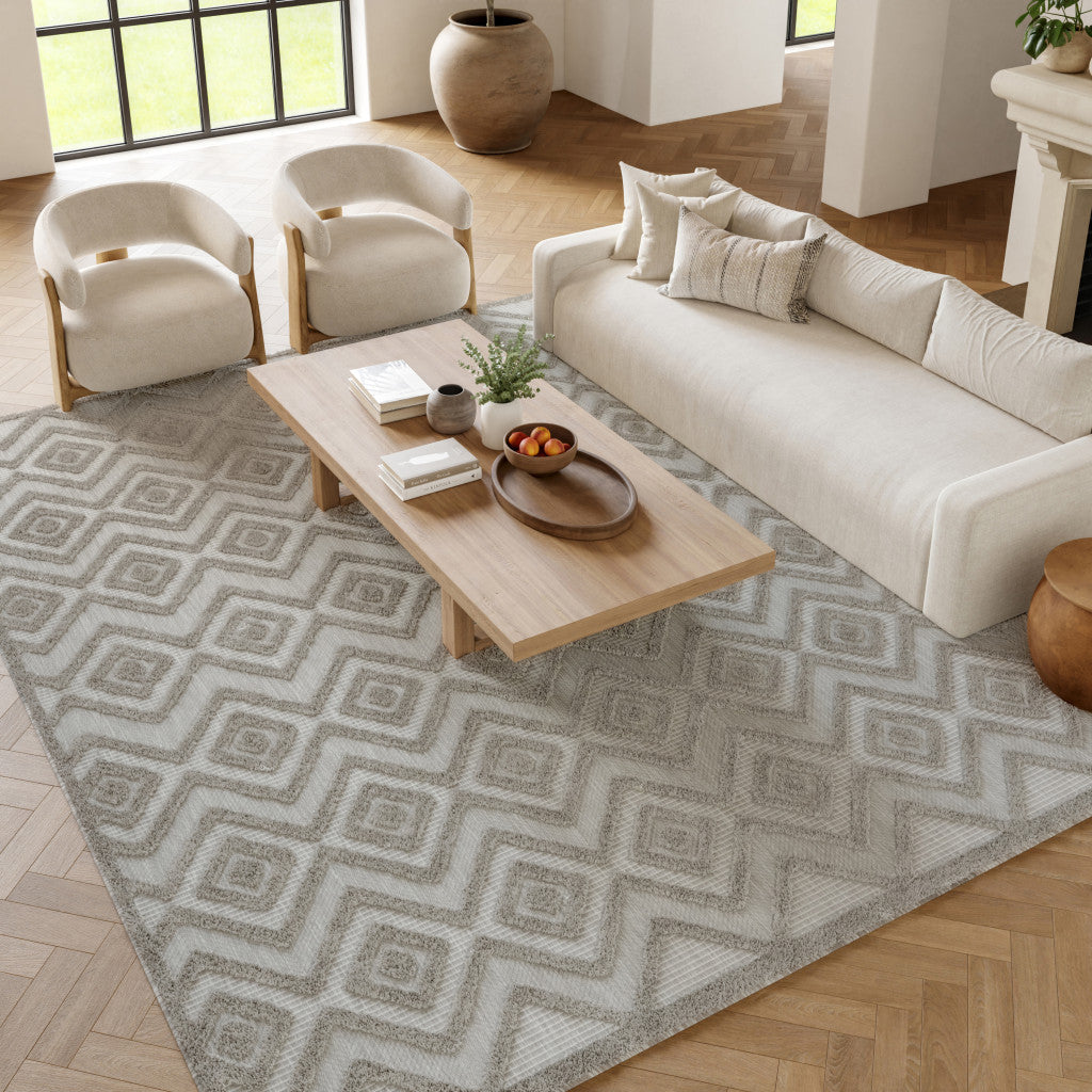 6' X 9' Gray Indoor Outdoor Area Rug - GreatEagleInc