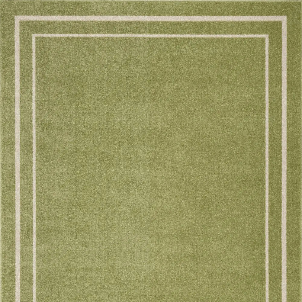 6' X 9' Green And Ivory Indoor Outdoor Area Rug Homeroots Outdoor