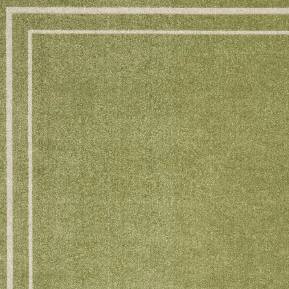 6' X 9' Green And Ivory Indoor Outdoor Area Rug Homeroots Outdoor