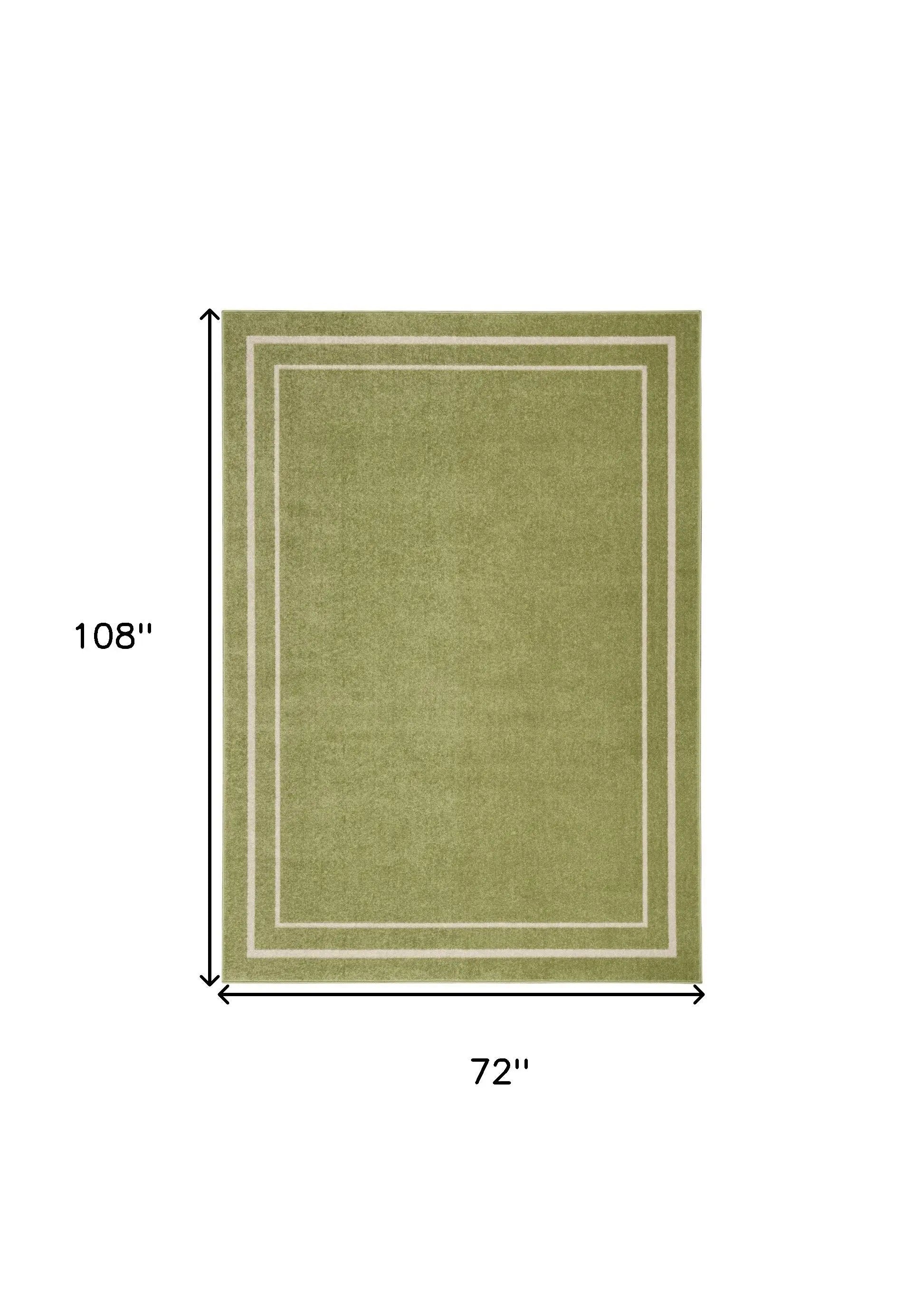6' X 9' Green And Ivory Indoor Outdoor Area Rug Homeroots Outdoor