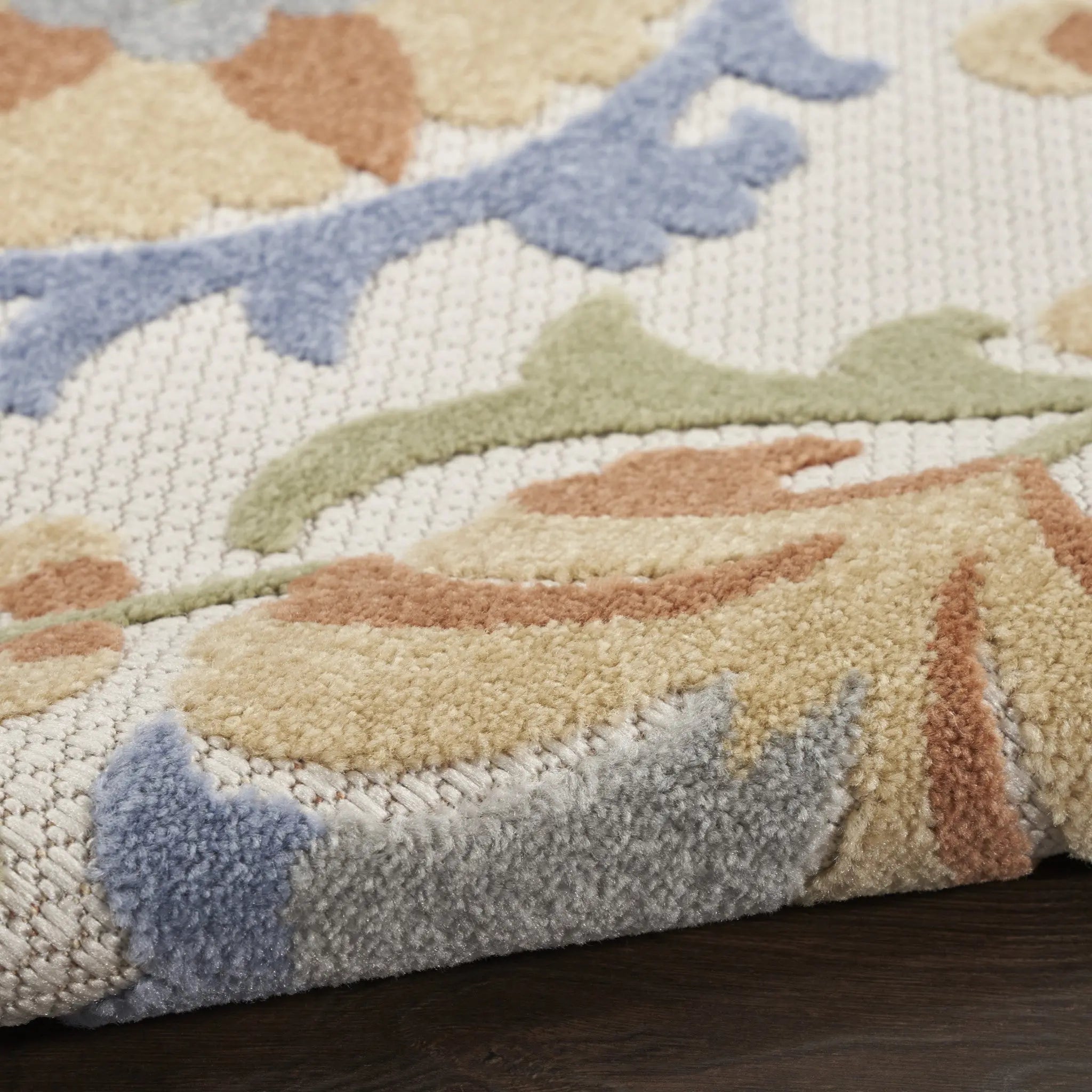 6' X 9' Ivory And Blue Indoor Outdoor Area Rug Homeroots Outdoor