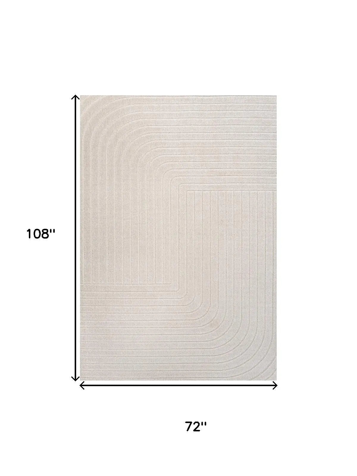 6' X 9' Ivory And Cream Striped Indoor Outdoor Area Rug Homeroots Outdoor