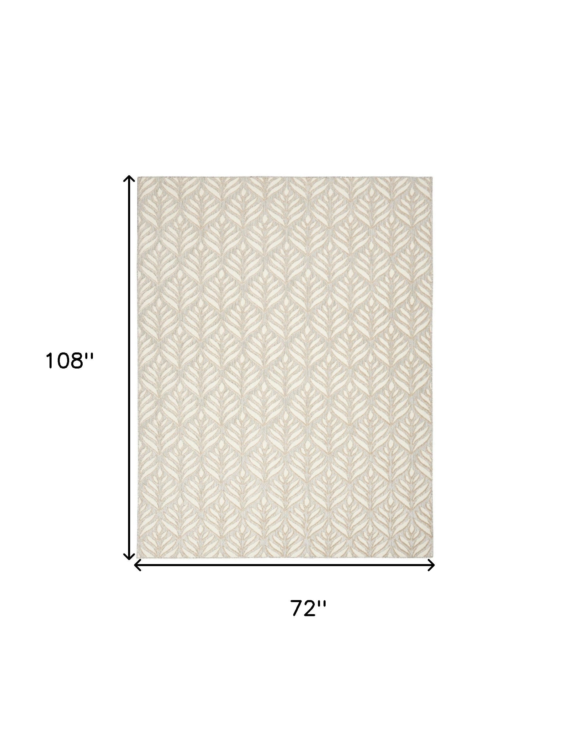 6' X 9' Ivory And Grey Floral Stain Resistant Non Skid Area Rug Homeroots Outdoor