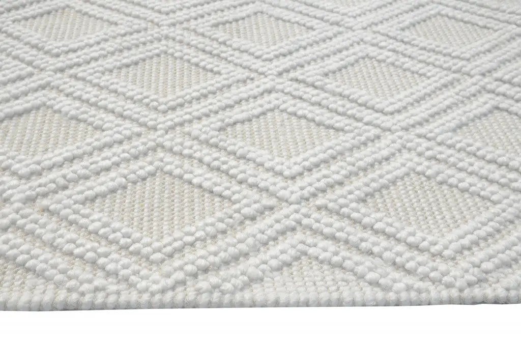 6' X 9' Ivory Geometric Handmade Area Rug Homeroots Home Decor