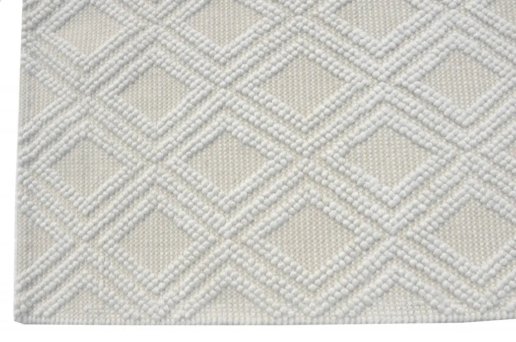 6' X 9' Ivory Geometric Handmade Area Rug Homeroots Home Decor